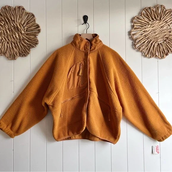 SOLD -D- Free People jacket orange fuzzy - Picture 11 of 16